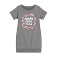 thumbnail image 1 of Instant Message - Candy Cane Crew Christmas - Toddler & Youth Girls Fleece Dress, 1 of 6
