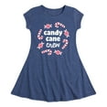 thumbnail image 1 of Instant Message - Candy Cane Crew Christmas - Toddler & Youth Girls Fit & Flare Dress, 1 of 5