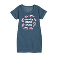 thumbnail image 1 of Instant Message - Candy Cane Crew Christmas - Toddler & Youth Girls Fleece Dress, 1 of 6