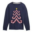 thumbnail image 1 of Instant Message - Candy Cane Tree  - Kids Long Sleeve Tee, 1 of 6