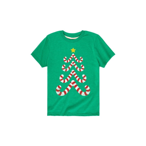 Instant Message - Candy Cane Tree Short Sleeve Graphic T-Shirt