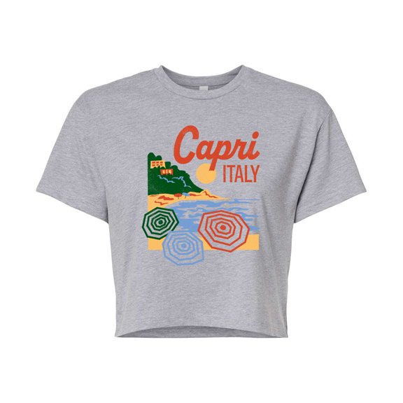 Instant Message - Capri Italy - Juniors Cropped Graphic T-Shirt