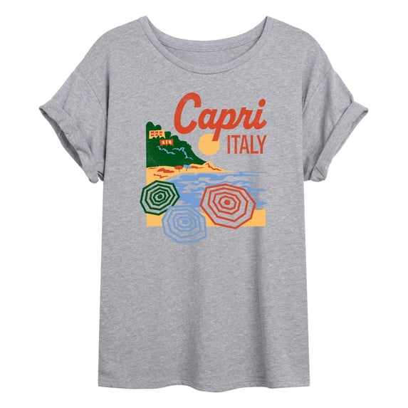 Instant Message - Capri Italy - Women's Oversized Graphic T-Shirt