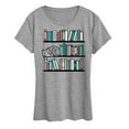 thumbnail image 1 of Instant Message - Cat Book Shelf - Women's Short Sleeve Graphic T-Shirt, 1 of 6