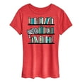 thumbnail image 1 of Instant Message - Cat Book Shelf - Women's Short Sleeve Graphic T-Shirt, 1 of 6