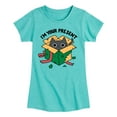 thumbnail image 1 of Instant Message - Cat Christmas Present - Toddler & Youth Girls Short Sleeve Graphic T-Shirt, 1 of 6