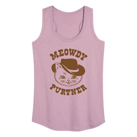 Instant Message - Cat Cowboy Meowdy Purtner - Women's Racerback Tank Top
