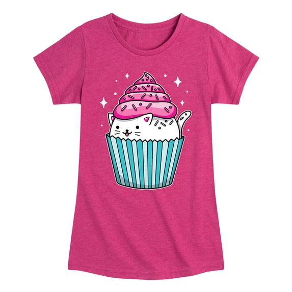 Instant Message - Cat Cupcake - Toddler And Youth Girls Short Sleeve Graphic T-Shirt