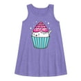 thumbnail image 1 of Instant Message - Cat Cupcake - Toddler and Youth Girls A-line Dress, 1 of 1