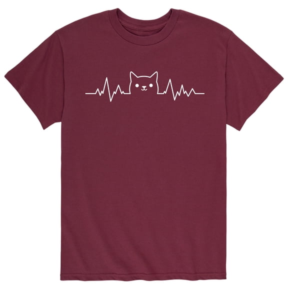 Instant Message - Cat Face Heart Beat - Men's Short Sleeve Graphic T-shirt
