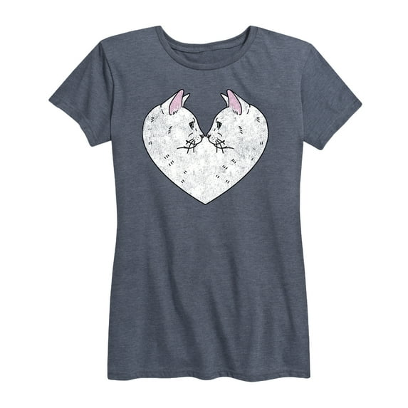 Instant Message - Cat Heart - Women's Short Sleeve Graphic T-Shirt