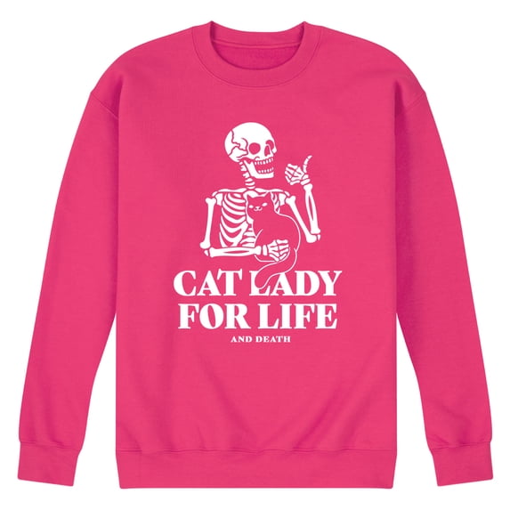 Instant Message - Cat Lady For Life Skeleton Men's Graphic Fleece Sweatshirt