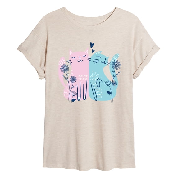 Instant Message - Cat Love Oversized Graphic T-Shirt