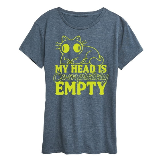 Instant Message - Cat Lovers - My Head Is Completely Empty - Women's Short Sleeve Graphic T-Shirt