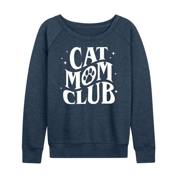 Instant Message - Cat Mom Club - Women's Lightweight French Terry Long Sleeve Shirt