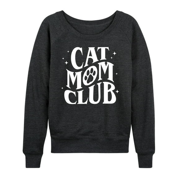 Instant Message - Cat Mom Club - Women's Lightweight French Terry Long Sleeve Shirt