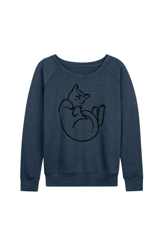 - Cat Mom - Comfy Belly Rubs - Women's Lightweight French Terry Long Sleeve Shirt