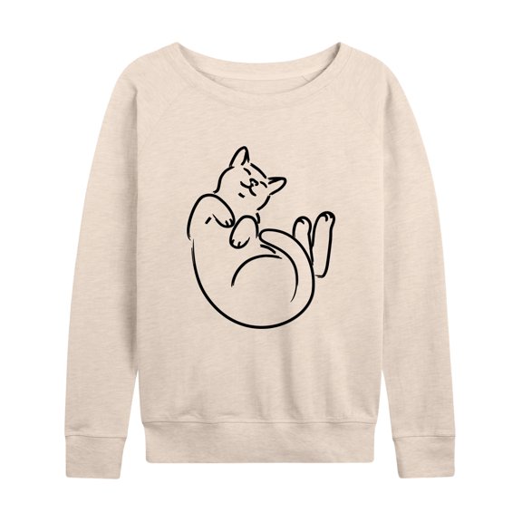 Instant Message - Cat Mom - Comfy Belly Rubs - Women's Lightweight French Terry Long Sleeve Shirt