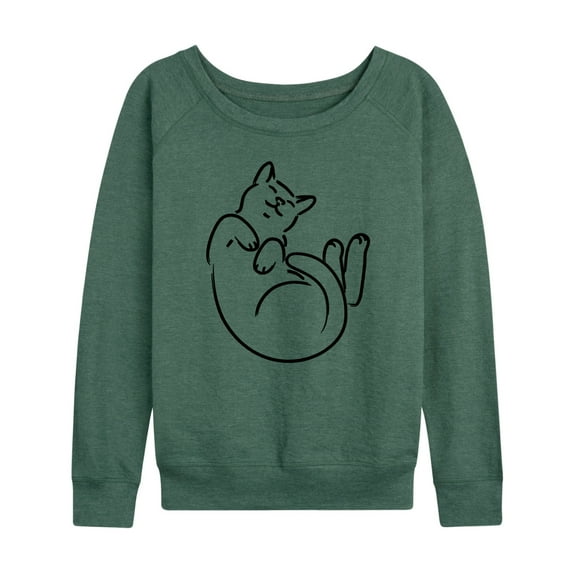 Instant Message - Cat Mom - Comfy Belly Rubs - Women's Lightweight French Terry Long Sleeve Shirt