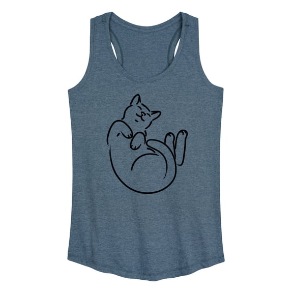 Instant Message - Cat Mom - Comfy Belly Rubs - Women's Racerback Tank Top