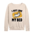 thumbnail image 1 of Instant Message - Cat Mom - I Just Love My Bed - Women's Lightweight French Terry Long Sleeve Shirt, 1 of 5