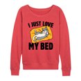 thumbnail image 1 of Instant Message - Cat Mom - I Just Love My Bed - Women's Lightweight French Terry Pullover, 1 of 6