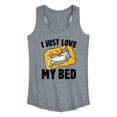 thumbnail image 1 of Instant Message - Cat Mom - I Just Love My Bed - Women's Racerback Tank Top, 1 of 6