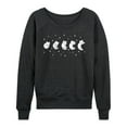 thumbnail image 1 of Instant Message - Cat Moon Phases - Women's Lightweight French Terry Long Sleeve Shirt, 1 of 5