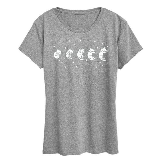 Instant Message - Cat Moon Phases - Women's Short Sleeve Graphic T-Shirt