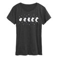 thumbnail image 1 of Instant Message - Cat Moon Phases - Women's Short Sleeve Graphic T-Shirt, 1 of 6