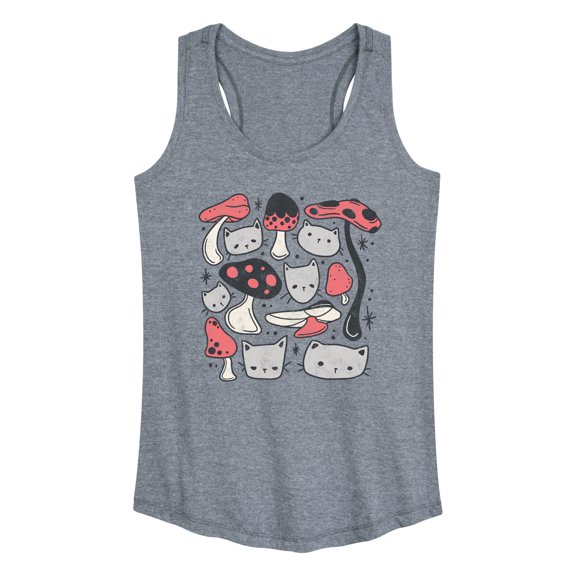 Instant Message - Cat Mushroom - Women's Racerback Tank Top