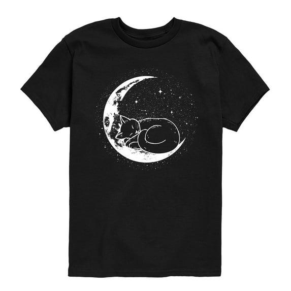 Instant Message - Cat Nap Moon - Youth Boys Short Sleeve Graphic T-Shirt