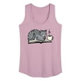 thumbnail image 1 of Instant Message - Cat On Book - Women's Racerback Tank Top, 1 of 6
