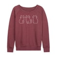 thumbnail image 1 of Instant Message - Cat Outlines - Women's French Terry Long Sleeve Pullover, 1 of 5