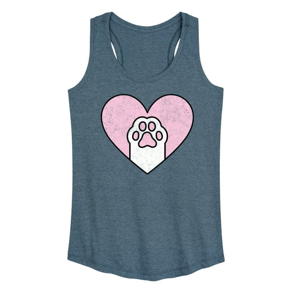 Instant Message - Cat Paw Heart - Women's Racerback Tank Top
