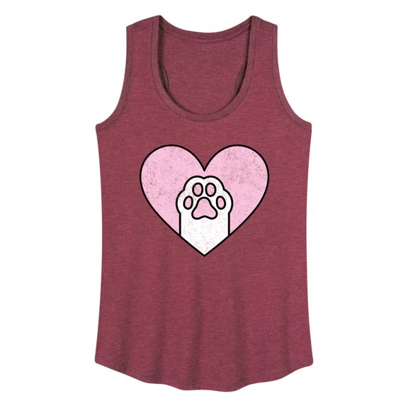 Instant Message - Cat Paw Heart - Women's Racerback Tank Top