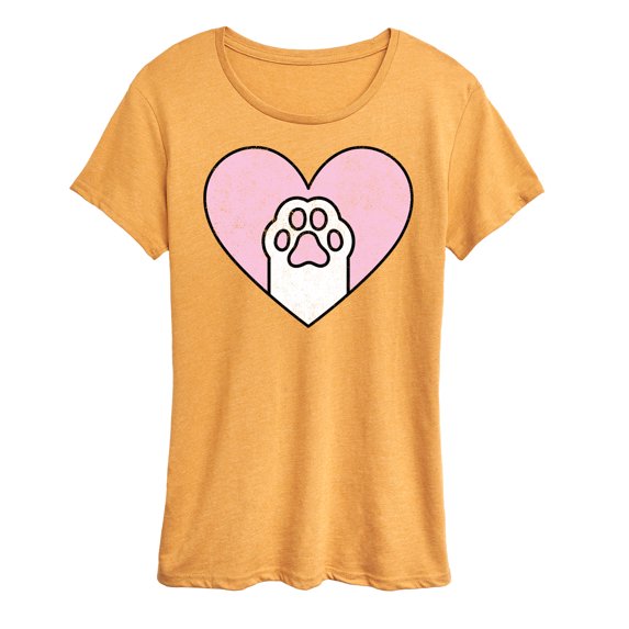 Instant Message - Cat Paw Heart - Women's Short Sleeve Graphic T-Shirt
