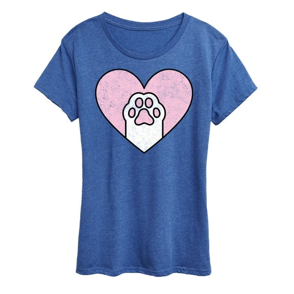 Instant Message - Cat Paw Heart - Women's Short Sleeve Graphic T-Shirt