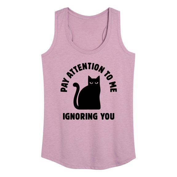 Instant Message - Cat Pay Attention To Me - Women's Racerback Tank Top