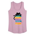 thumbnail image 1 of Instant Message - Cat Peeking Over Book Stack - Women's Racerback Tank Top, 1 of 6