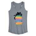 thumbnail image 1 of Instant Message - Cat Peeking Over Book Stack - Women's Racerback Tank Top, 1 of 6