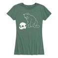 thumbnail image 1 of Instant Message - Cat Playing with Skull - Women's Short Sleeve Graphic T-shirt, 1 of 5