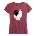 thumbnail image 1 of Instant Message - Cat Riding Chicken - Women's Short Sleeve Graphic T-shirt, 1 of 5