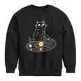 thumbnail image 1 of Instant Message - Cat Solar System - Toddler & Youth Crewneck Fleece Sweatshirt, 1 of 6