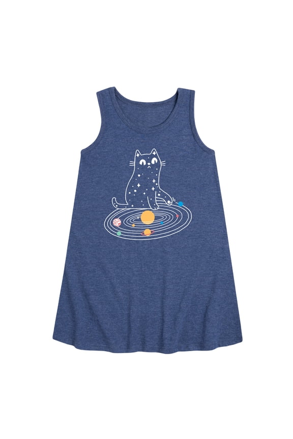 - Cat Solar System - Toddler & Youth Girls A-line Dress