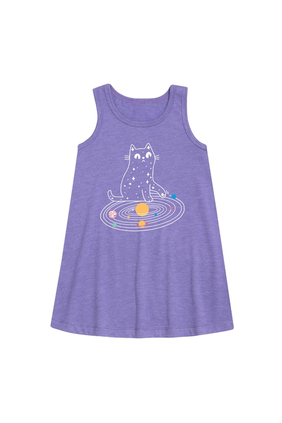 - Cat Solar System - Toddler & Youth Girls A-line Dress
