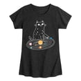 thumbnail image 1 of Instant Message - Cat Solar System - Toddler & Youth Girls Short Sleeve Graphic T-Shirt, 1 of 6