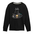 thumbnail image 1 of Instant Message - Cat Solar System - Toddler & Youth Long Sleeve Graphic T-Shirt, 1 of 6