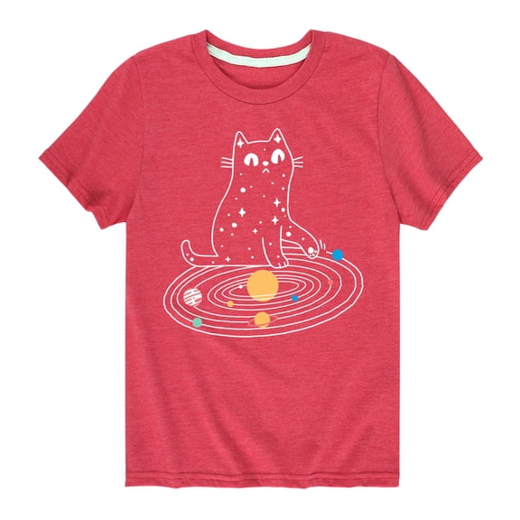 Instant Message - Cat Solar System - Toddler & Youth Short Sleeve Graphic T-Shirt