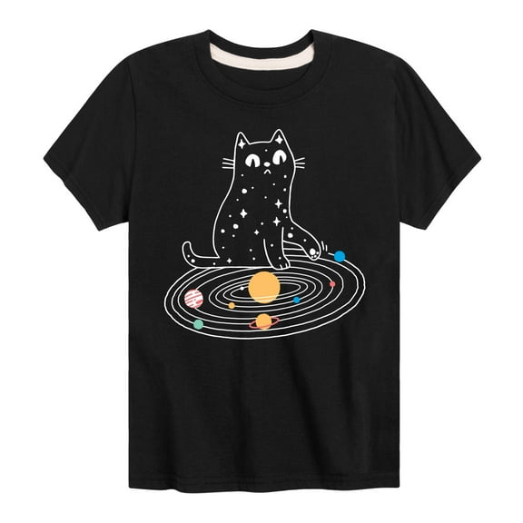 Instant Message - Cat Solar System - Toddler & Youth Short Sleeve Graphic T-Shirt